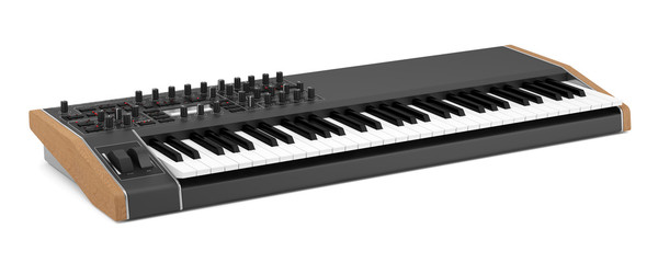 Wall Mural - black synthesizer isolated on white background