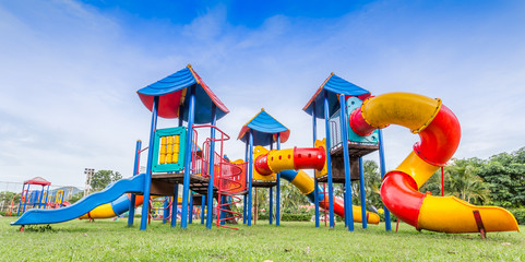 Modern children playground in park