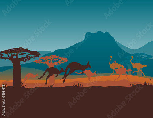 Tapeta ścienna Szablon projektu podróży Australii