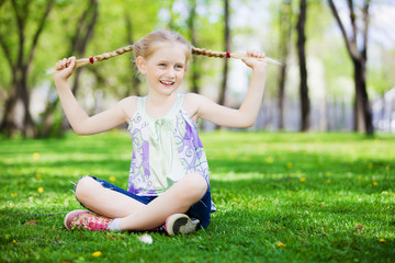 Wall Mural - Little girl in park