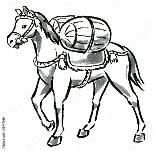 米俵を担いで歩く馬 Stock 写真 Adobe Stock