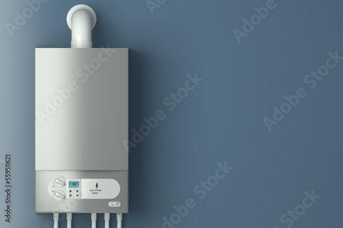 Cuadros en Lienzo Home gas-fired boiler. The installation of gas equipment.