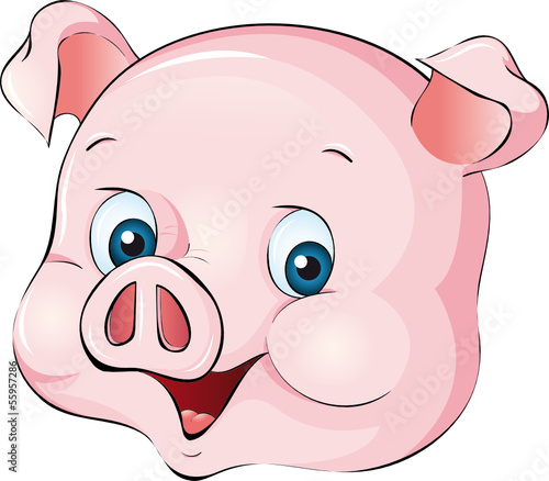 Schwein Kopf Stock-Vektorgrafik | Adobe Stock