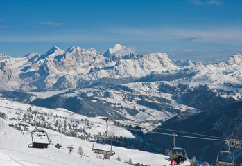 Canvas Print - Ski resort of Selva di Val Gardena, Italy