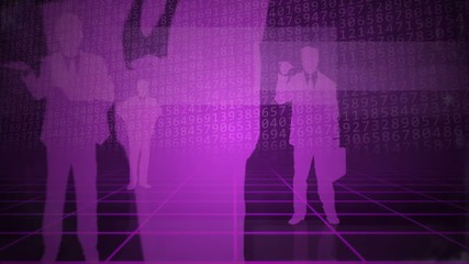 Purple business background with people