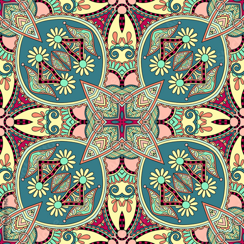 Tapeta ścienna Tradycyjny ozdobny kwiatowy paisley bandanna.