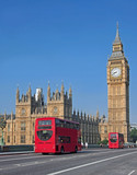 Fototapeta Londyn - Big Ben and Westminster Bridge