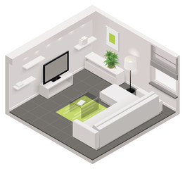 Wall Mural - Vector isometric living room icon