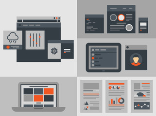 Leinwandbilder - Flat user interface design elements