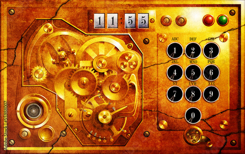 Obraz na płótnie canvas Od pięciu do 12 steampunk uhr grunge