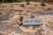 End Of Trail Sign In A Park