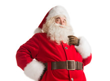 Portrait Of Happy Santa Claus Thinking