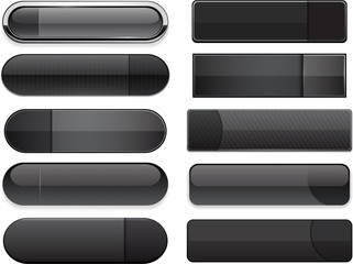 Black high-detailed modern web buttons.