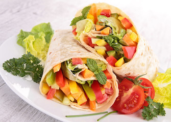 tortilla wrap with vegetables