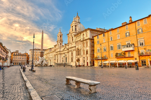 Board z aluminiowym obramowaniem Piazza navona w Rzymie