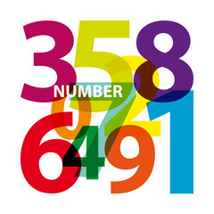 Wall Mural - Vector Abstract numbers background