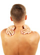 © Africa Studio - Young man with neck pain, isolated on white