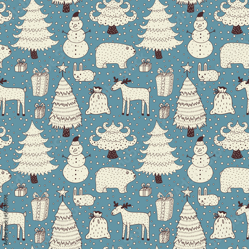 Materiał do szycia Weihnachten nahtlose Muster
