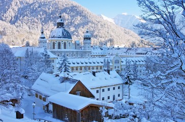 Sticker - Ettal Kloster Winter - Ettal abbey in winter 01