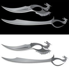 Wall Mural - dragons saber and knife