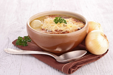 Canvas Print - bowl of onion soup