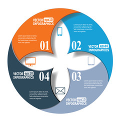 Abstract paper infographics in a circle shape