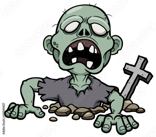 Fotoboard na płycie Ilustracja wektorowa kreskówka zombie
