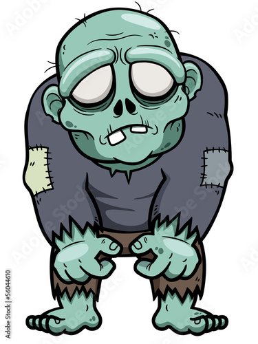 Fotoboard na płycie Ilustracja wektorowa kreskówka zombie
