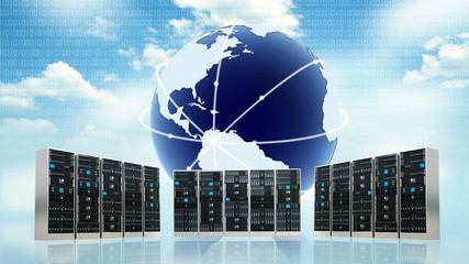 Wall Mural - internet cloud server concept