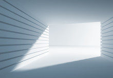 Blue Abstract 3d Interior With Angle Of Light In Gate