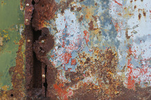 Old Rusty Metal Surface With Rivets