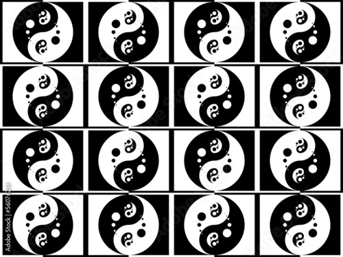 Jing jang pattern Wallpaper Mural