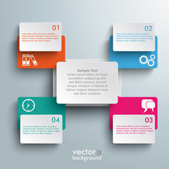 Wall Mural - Connected Rectangles Cross Four Options Infographic