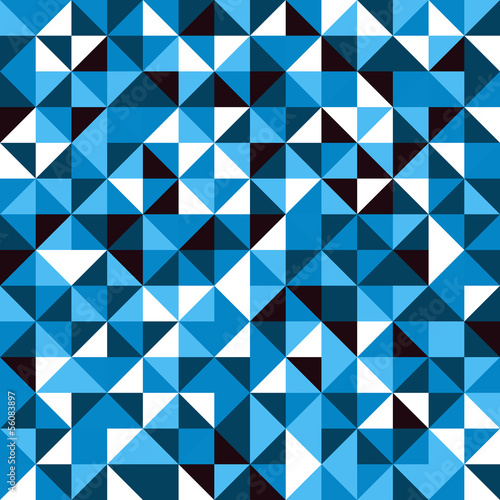 Obraz na płótnie canvas Bez szwu niebieski wzór geometryczny z trójkątów