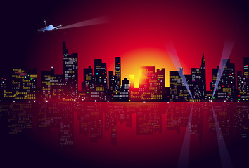 Wall Mural - Cityscape at night