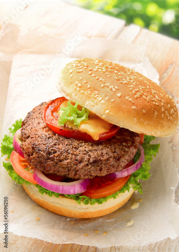Naklejka samoprzylepna Hamburger czysta wołowina