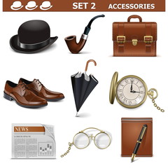 vector male accessories set 2