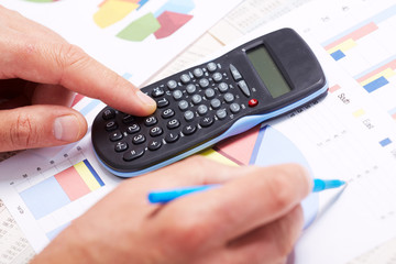 Aufkleber - Hand with calculator.