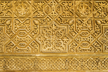 Fototapete - Detailed panel of the  patterns on a wall of the Alhambra.