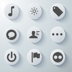 White 3d icons 3d icons set icon collection vector illustration