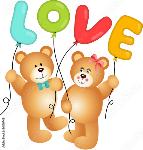 teddy bear holding balloon