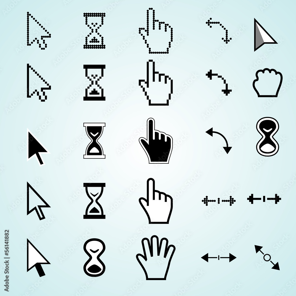 Cursor Arrow. Hourglass. Hand. Rotate. Scale. Set. Vector Stock Vector ...