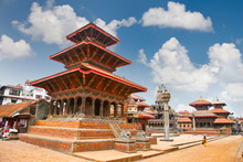 Temples At Durbar Sqaure In Patan, Nepal