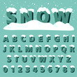 © Wimstock - Retro type font with snow
