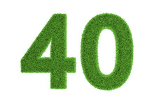 Number 40 With A Green Grass Texture