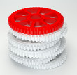 3d white red cog icon