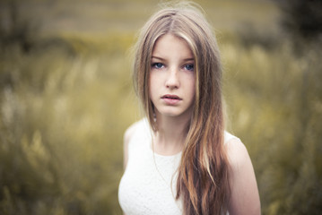 portrait of a beautiful girl in spring