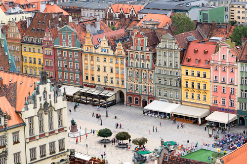 Board z aluminiowym obramowaniem Widok miasta z wysokości, wrocław, polska, europa.