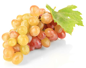 Wall Mural - Ripe sweet grape, isolated on white