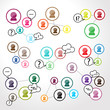 Social Network Circles - Isolated On Gray Backgroun